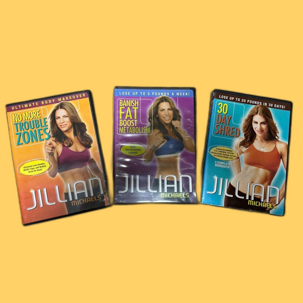 Jillian Michaels lot 3 DVDs No More Trouble Zones 20-day Shred Banish Fat